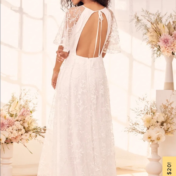Moment of a Lifetime White Embroidered Backless Maxi Dress - Picture 2 of 13